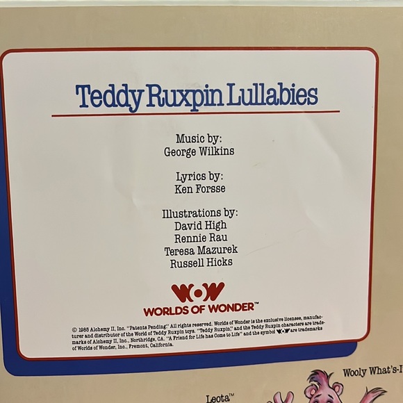 Teddy Ruxpin Lullabies ( warm and cuddly songs to dream by ) - Picture 6 of 9